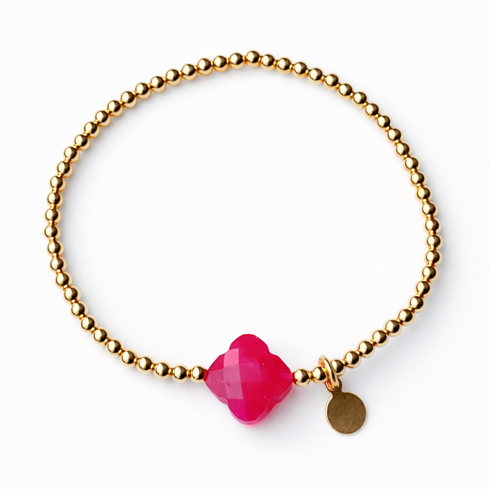 Symbols Clover Bracelet Pink Chalcedony