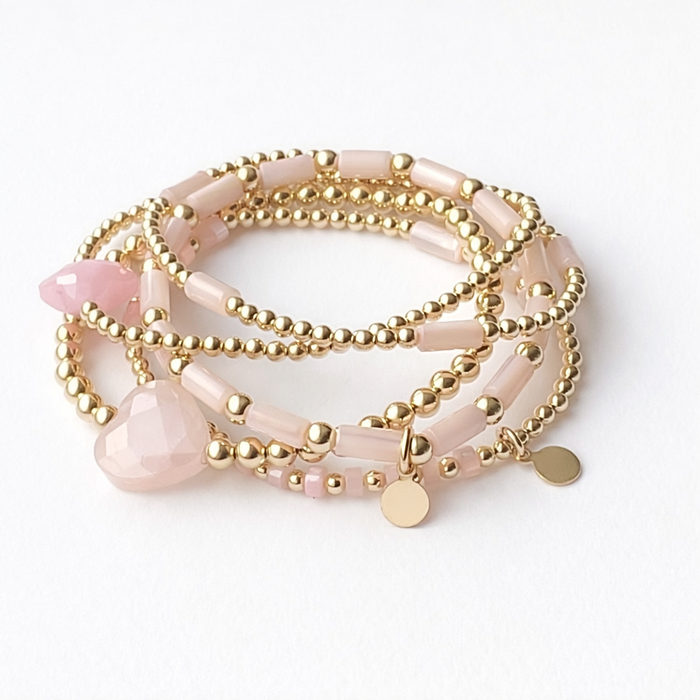Essential Pink Opal  Bar Bracelet