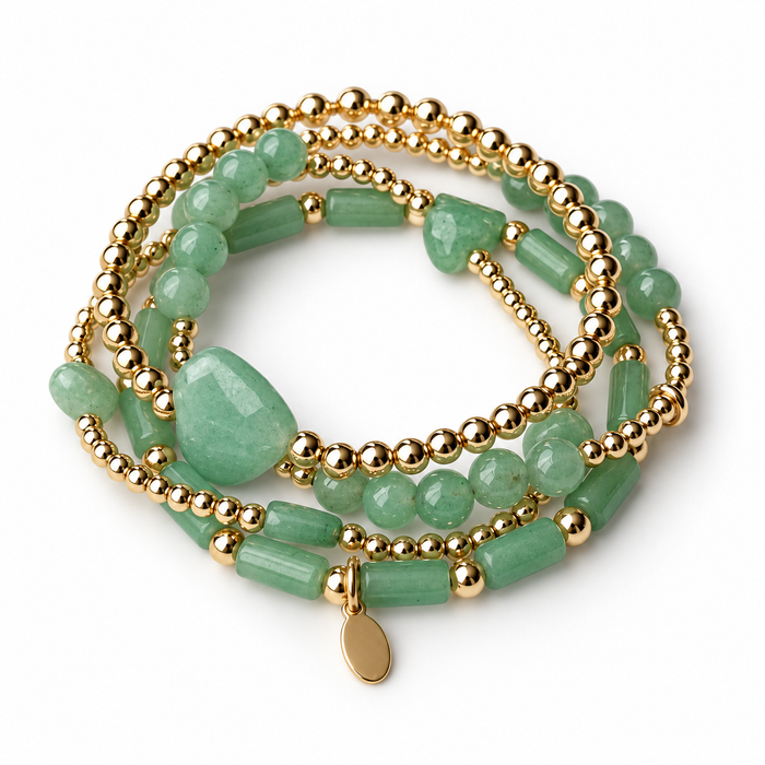 Symbols Five Hearts Bracelet Aventurine