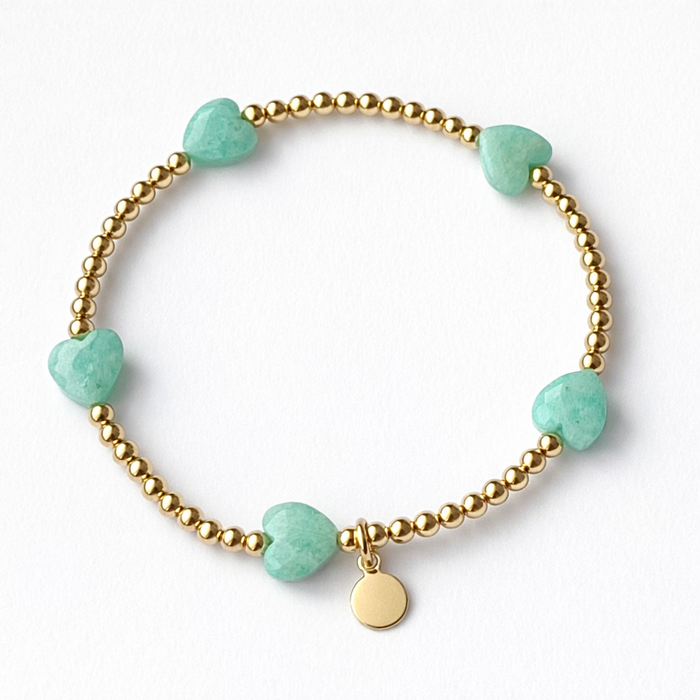 Symbols Five Hearts Bracelet Amazonite