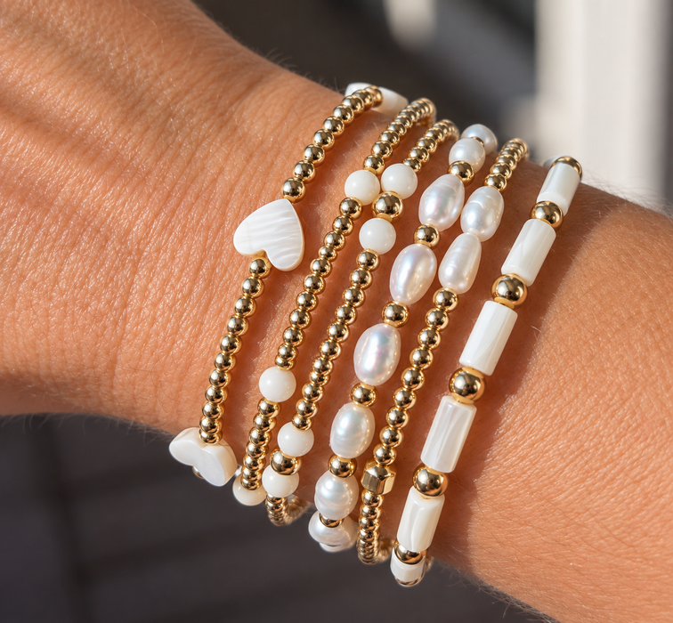 Symbols Five Clovers Bracelet White MOP