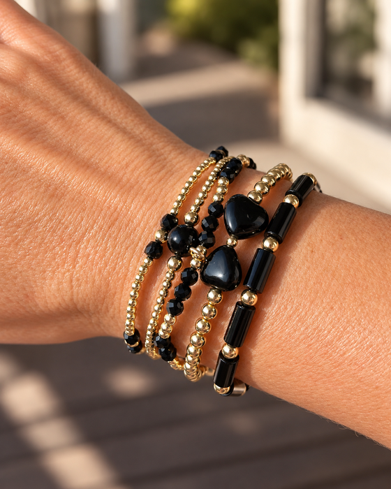 Essential Black Onyx Contrast Bracelet
