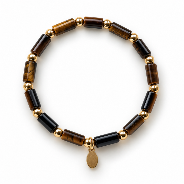 Essential Tiger Eye  Bar Statement Bracelet