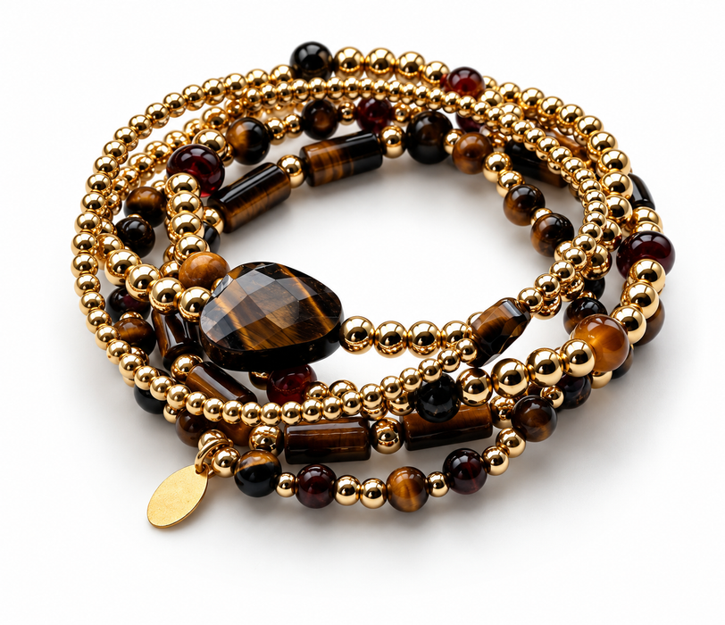 Symbols Clover Bracelet Tiger Eye