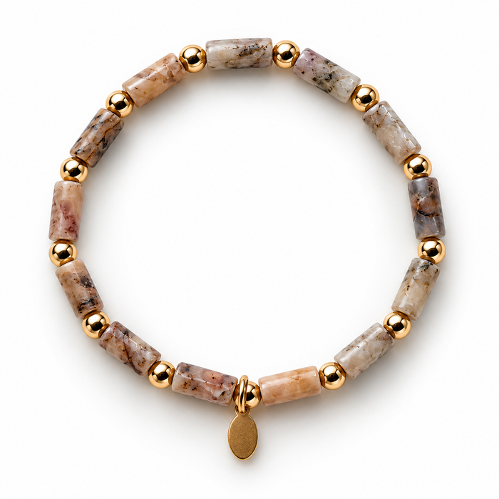 Essential Picture Jasper  Bar Statement Bracelet
