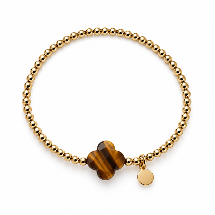 Symbols Clover Bracelet Tiger Eye