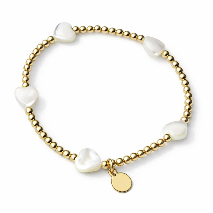 Symbols Five Hearts Bracelet White MOP