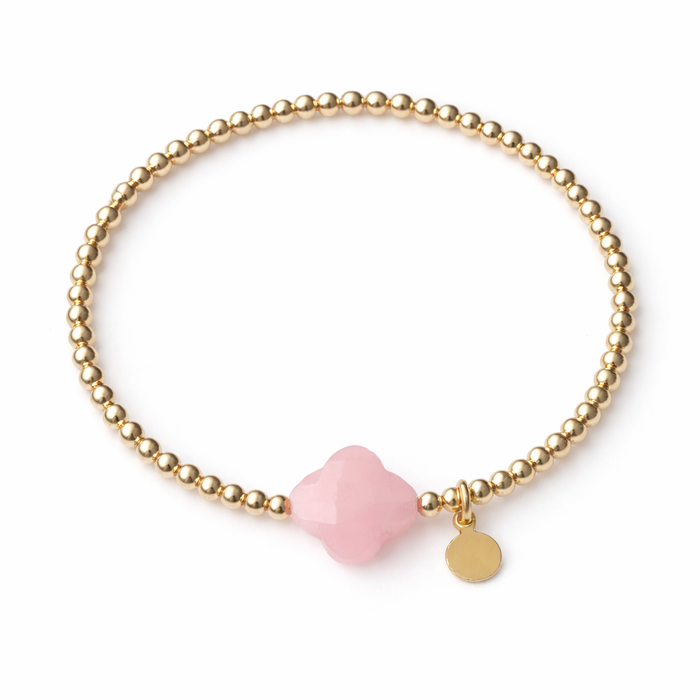 Symbols Clover Bracelet Light Pink Chalcedony