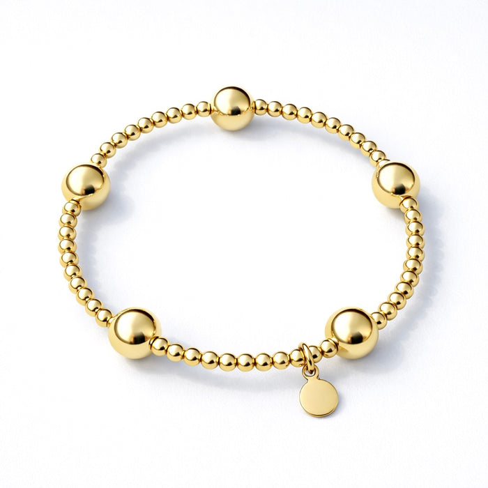 Essential Duo Gold Beads Bracelet 3 mm & 8 mm