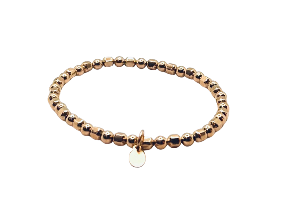 Essential 4mm Square 14kt Gold-Finished Bracelet