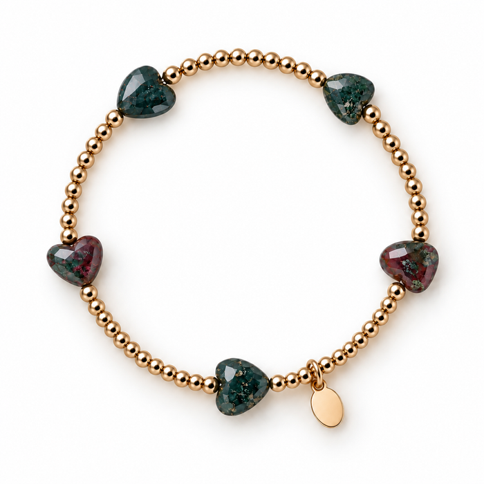 Symbols Five Hearts Bracelet Agate