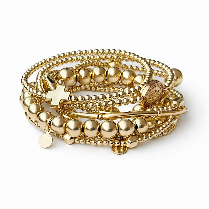 Essential Duo Gold Beads Bracelet 3 mm & 8 mm