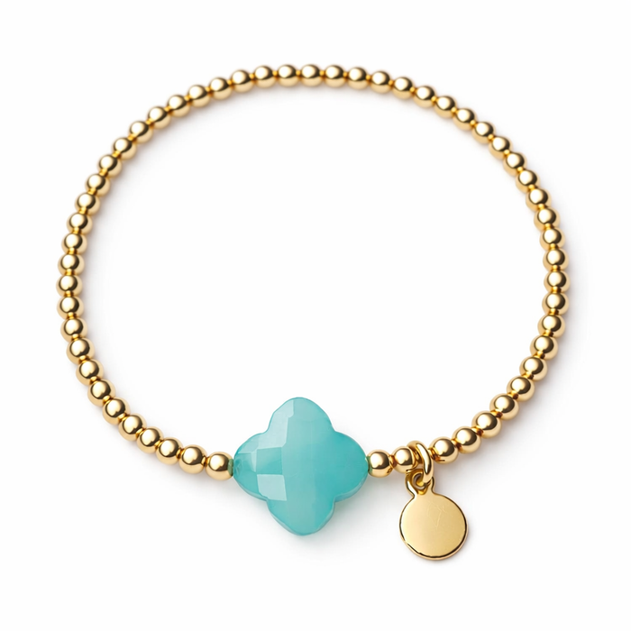 Symbols Clover Bracelet Blue Chalcedony